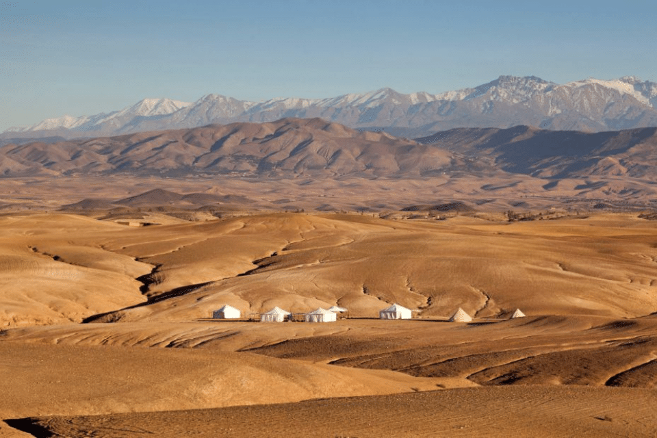 Excursion d'une journée : Randonnée dans l'Atlas et coucher de soleil à dos de chameau dans le désert d'Agafay